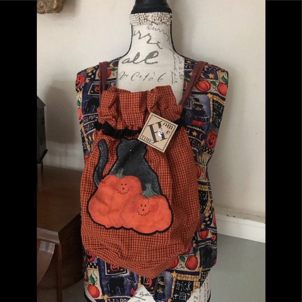 Rare Vintage Halloween Pumpkin Black Kitty Bag NWT FINAL SALE